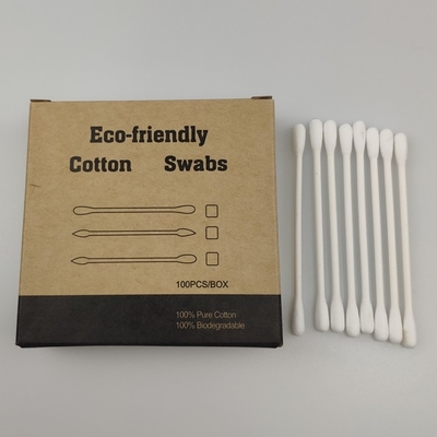 Écouvillons protégés de la poussière de nettoyage de coton de 3 pouces 75mm