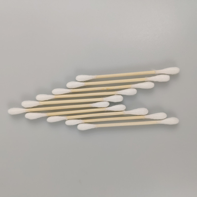 Coton principal Bud Swab de poignée en bambou biodégradable d'ECO double dans la boîte de papier