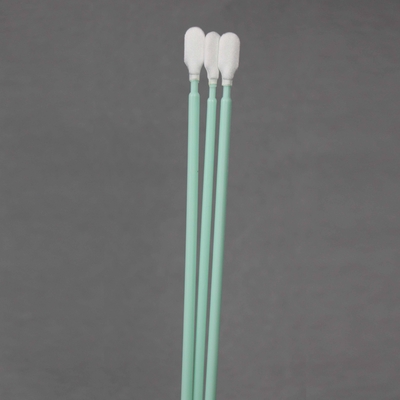 écouvillons non pelucheux de long de poignée de 165mm Cleanroom principal rond plat de polyester