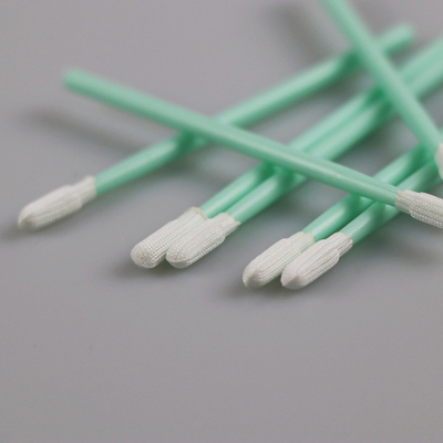 Écouvillons jetables de polyester de poignée verte industrielle de fabrication de la Chine pour l'électronique