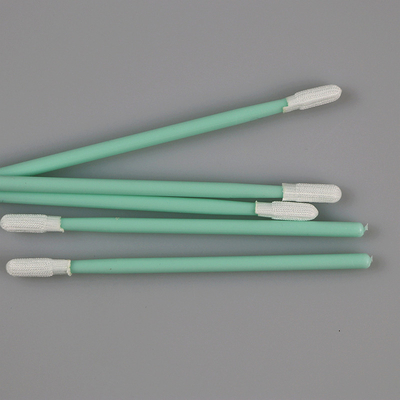 Écouvillons jetables de polyester de poignée verte industrielle de fabrication de la Chine pour l'électronique