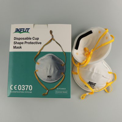 Masque protecteur jetable de la conception 3D blanche FFP3 avec des bandeaux