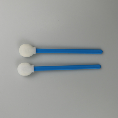 Bâton bleu d'écouvillons non pelucheux jetables principaux ronds d'éponge de lucette