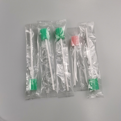 Tiges d'hygiène buccale à code couleur – Embouts éponge ronds en forme de fleur emballés individuellement (Vert/Rose) pour usage médical et domestique