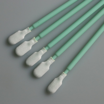 long écouvillon de polyester de Cleanroom de poignée de 165mm pour le nettoyage industriel