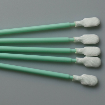 long écouvillon de polyester de Cleanroom de poignée de 165mm pour le nettoyage industriel