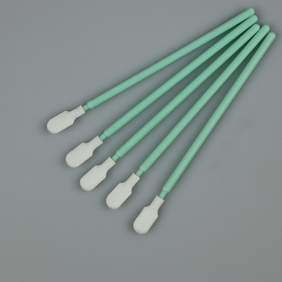 long écouvillon de polyester de Cleanroom de poignée de 165mm pour le nettoyage industriel