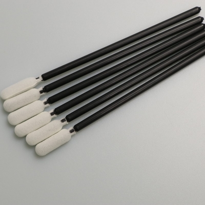 Le Cleanroom principal rond écument l'écouvillon 93mm non pelucheux avec la poignée noire