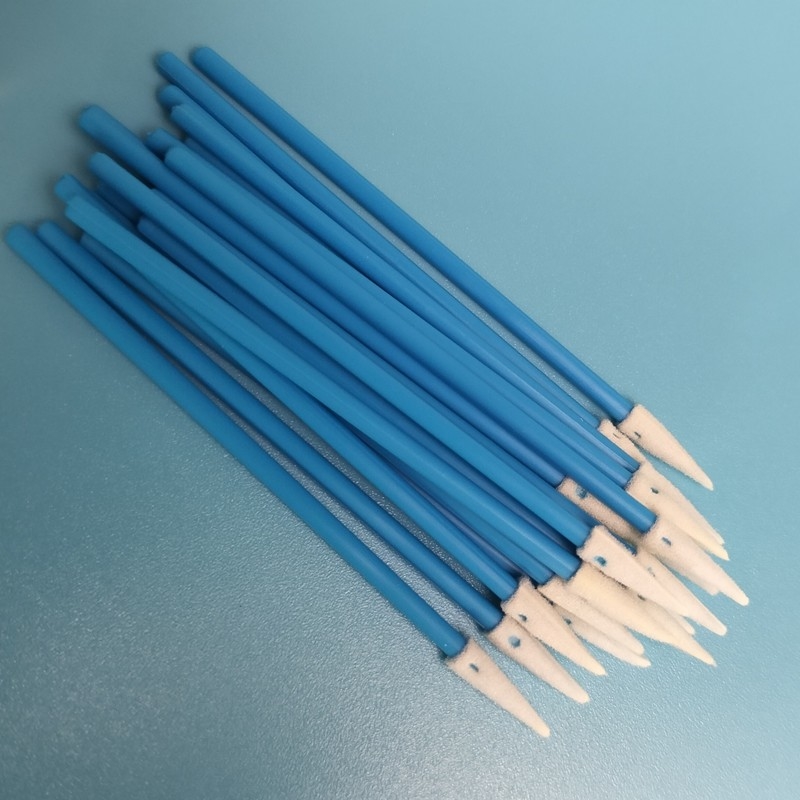 Swab en mousse pointue sans lingot avec poignée verte / rouge pour le nettoyage des Qtips électroniques
