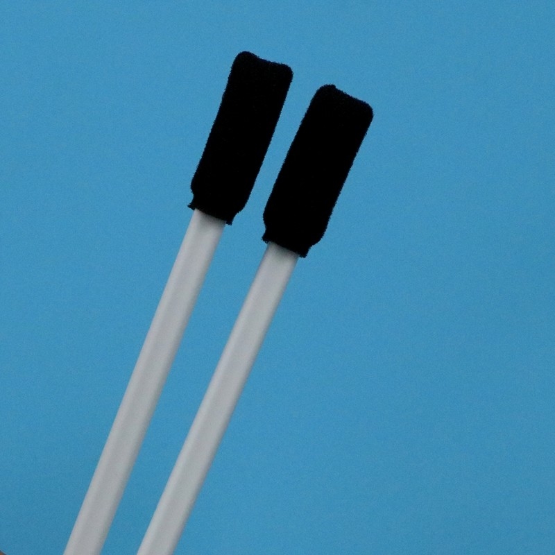 TX712 Lint Free Black Square Sponge Stick Manche blanche rectangulaire de salle blanche écouvillon en mousse pour le nettoyage de l'imprimante
