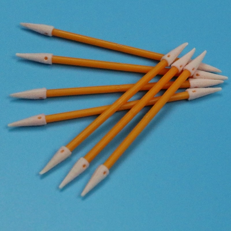 TX750 Mini-éponge à double extrémité comprimée petite salle blanche détaillée en mousse avec bâton d'orange