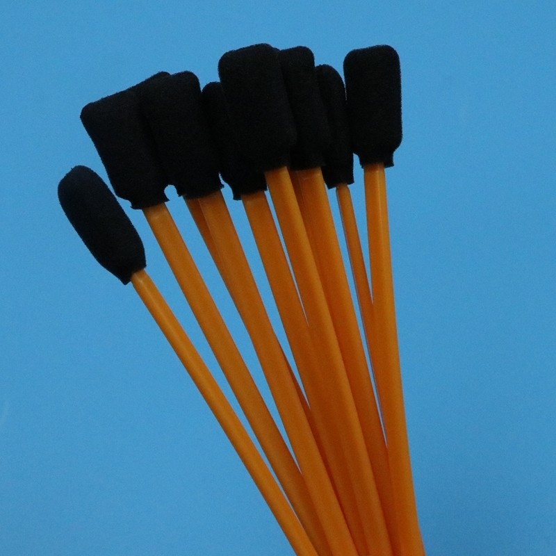 5&quot; Swab d'éponge noire sans linte Orange Stick Rectangular Cleanroom Swab en mousse pour le nettoyage de l'imprimante