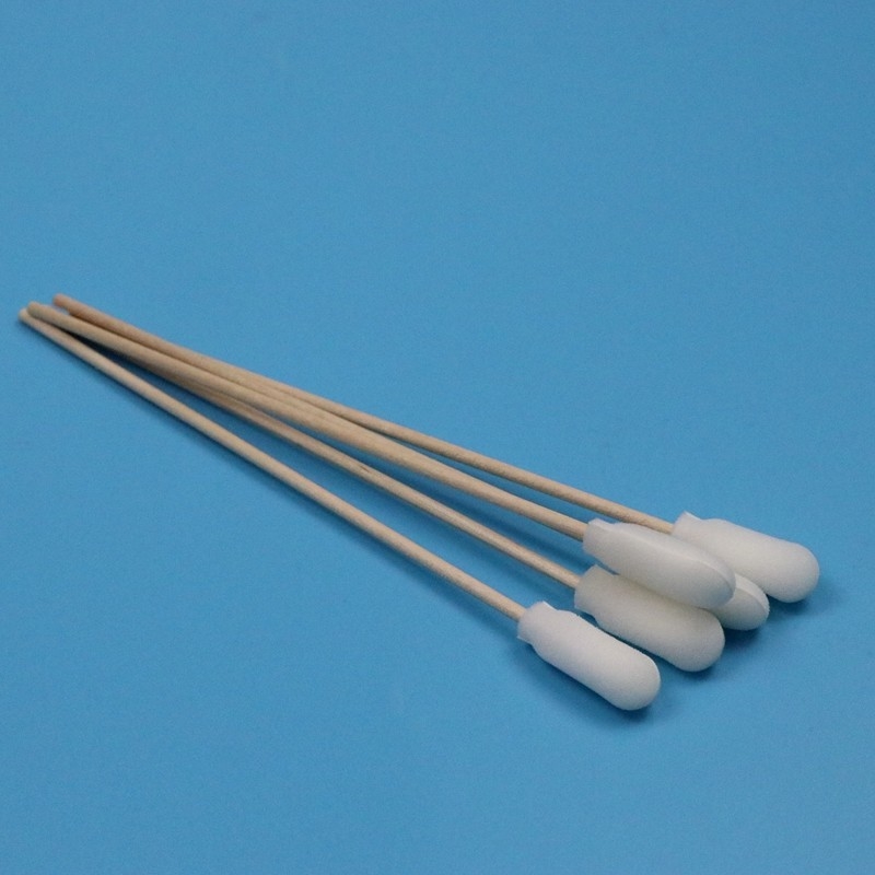 Applicateur de tampon en mousse médicale à bois jetable de 15 cm avec coton à l'intérieur
