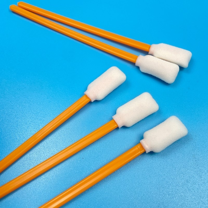 Écouvillons de nettoyage orange à haute visibilité à poignée en PP durable avec tête en mousse sans lingot