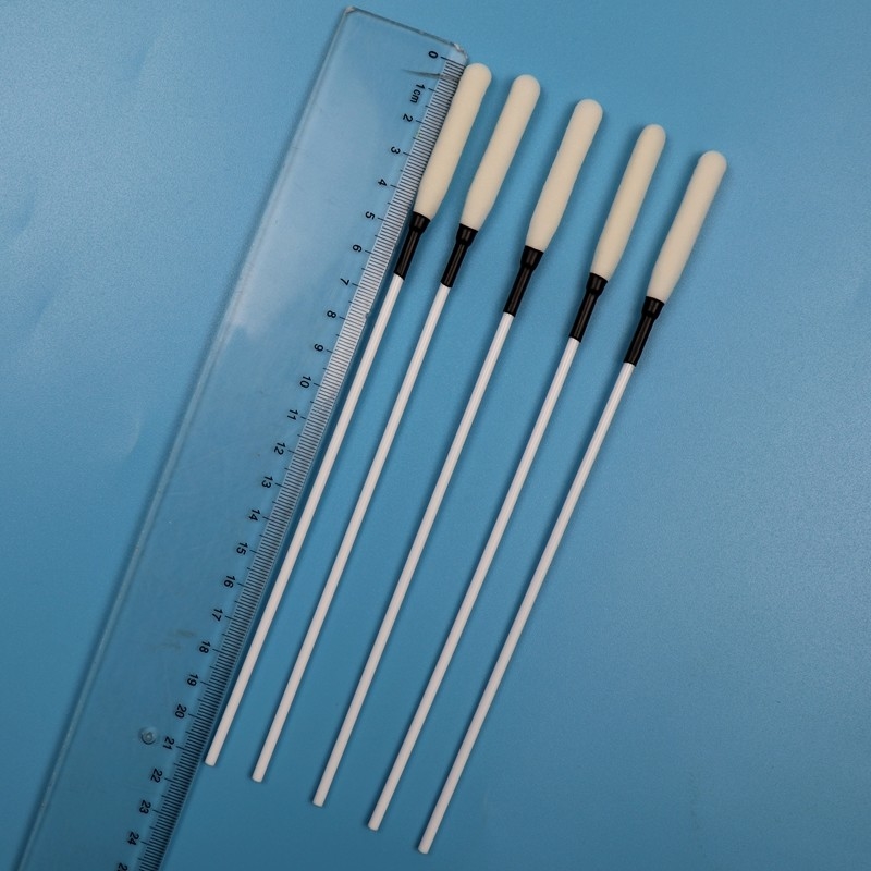 21 cm extra long bâton en PP Longue pointe en mousse écouvillon éponge médicale bâton écouvillon trocar écouvillon