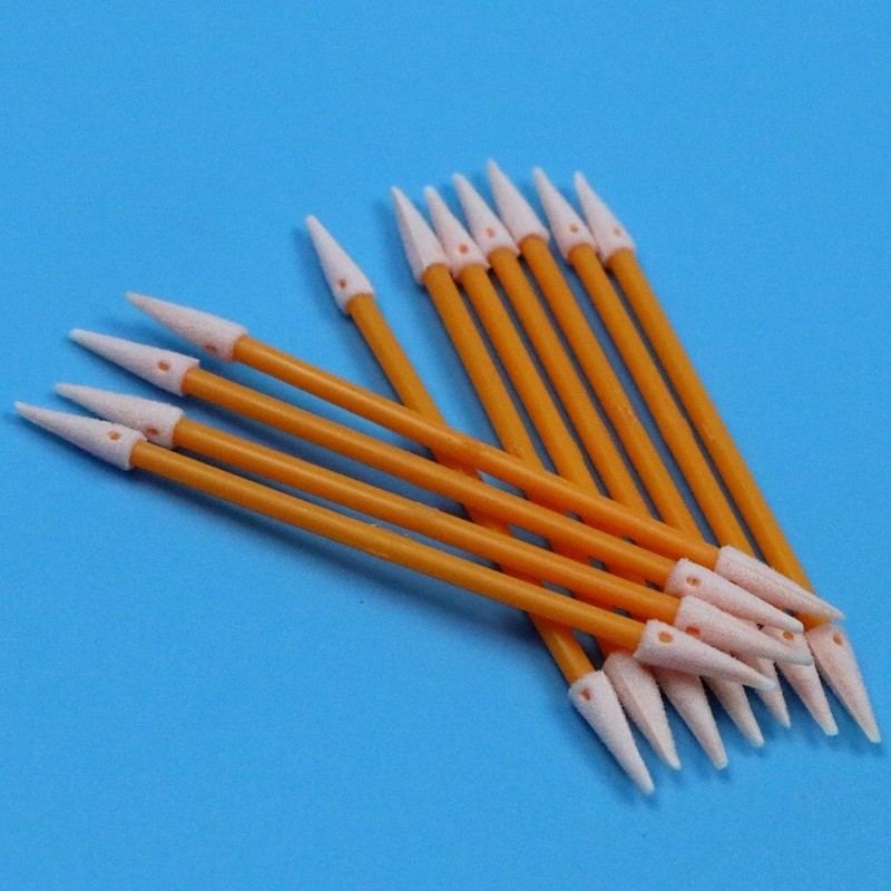 Lint sans bâton d'orange éponge pointue à double extrémité écouvillon détaillé écouvillon de salle blanche écouvillon en mousse