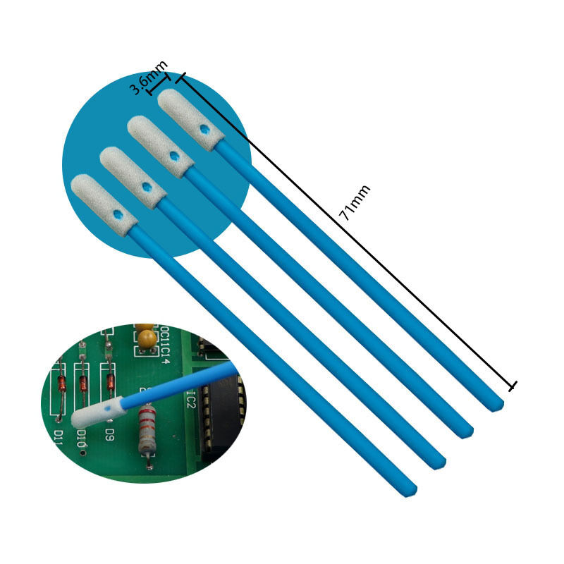 742 non pelucheux poignée bleue 3.6mm éponge de précision écouvillon électronique nettoyage mousse pointe détaillant écouvillon pour salle blanche