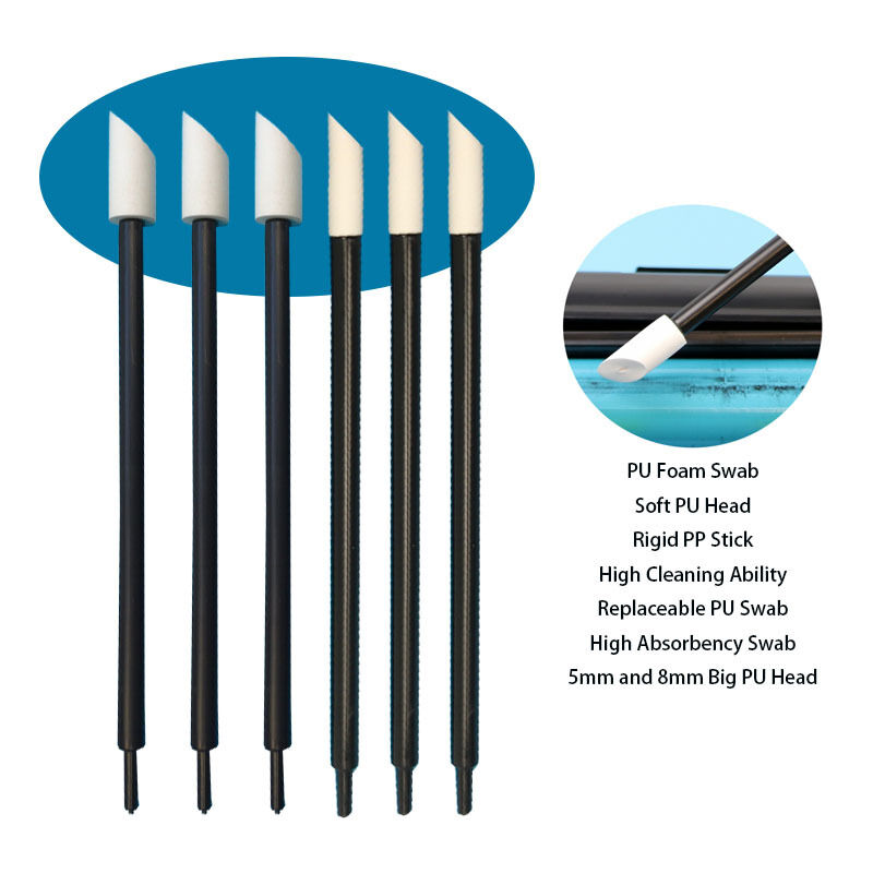 T-21 Rigid PP Stick Replaceable 8mm PU Head Printer Cleaning Swab PU Foam Swab Ruby Stick Detailing Swab