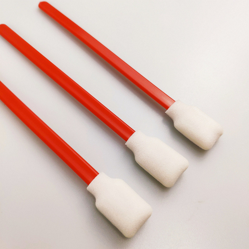 TX707 Type écouvillon en mousse Longueur totale 128 mm Écouvillon en éponge de salle blanche à bâton rouge